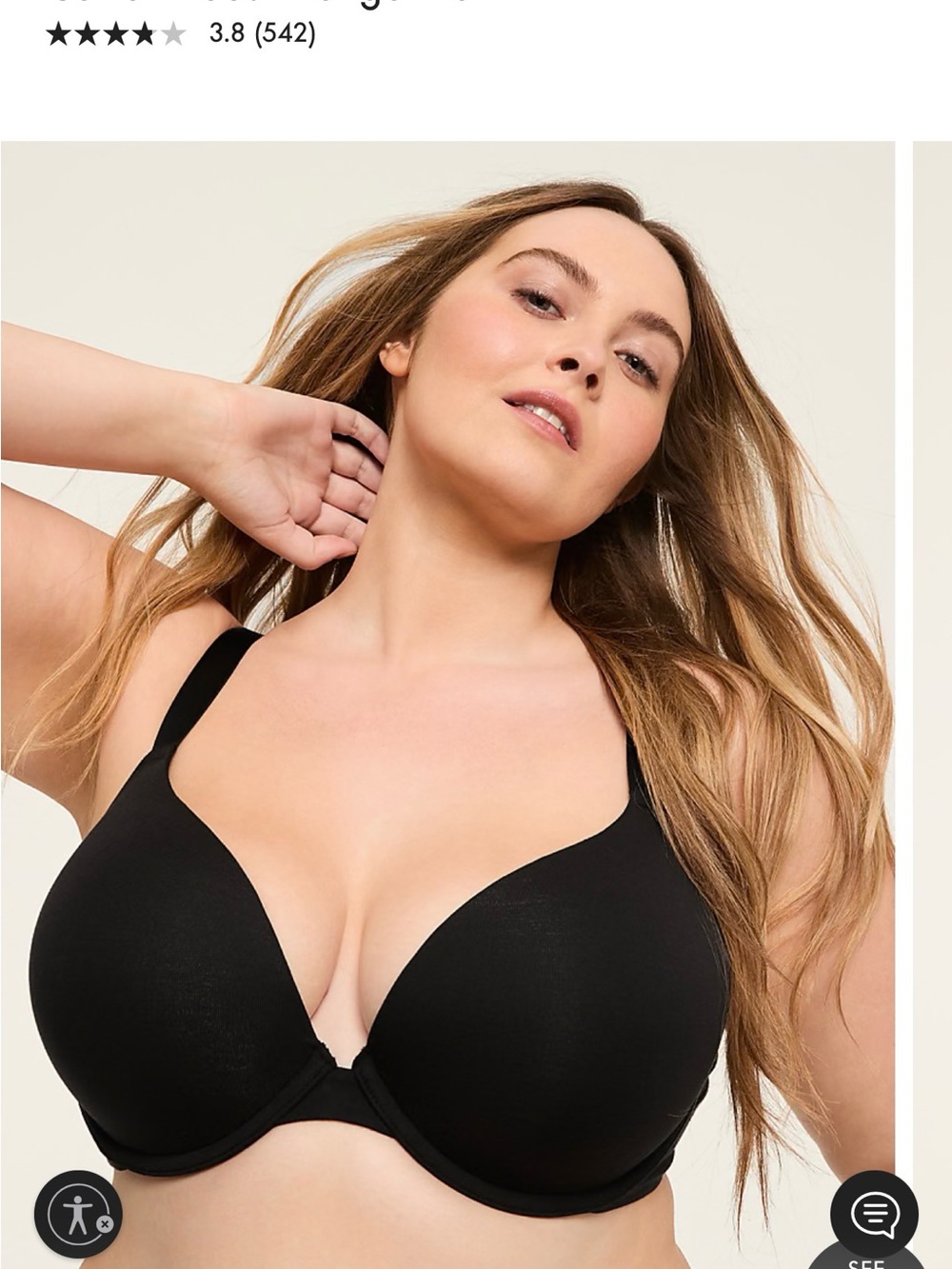 Lane Bryant Cacique Cotton Boost Plunge T-Shirt Bra